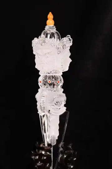 白水晶金刚杵摆件