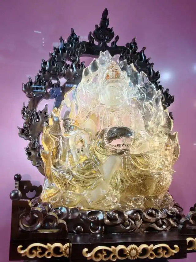 茶晶黄财神摆件